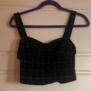 Forever 21 Black Grid Tank Top